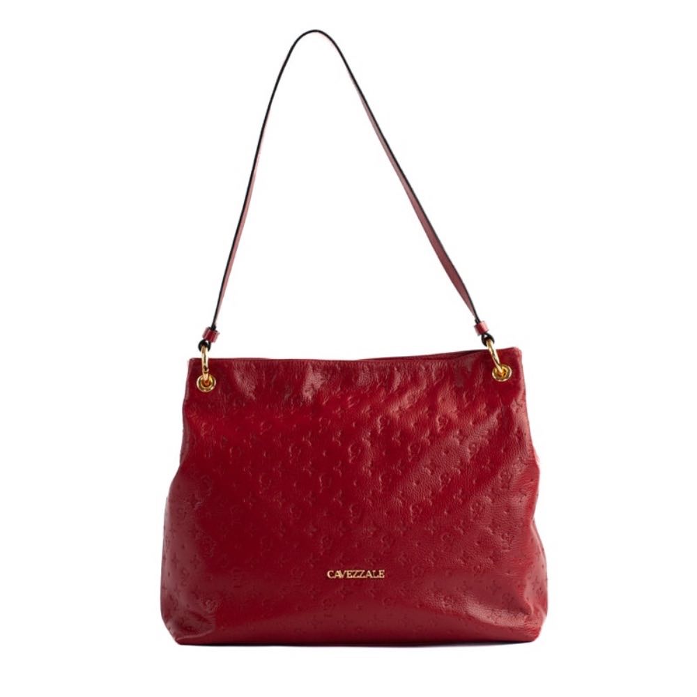 Bolsa Hobo Grande de Couro Monograma Cavezzale Carmim 105142