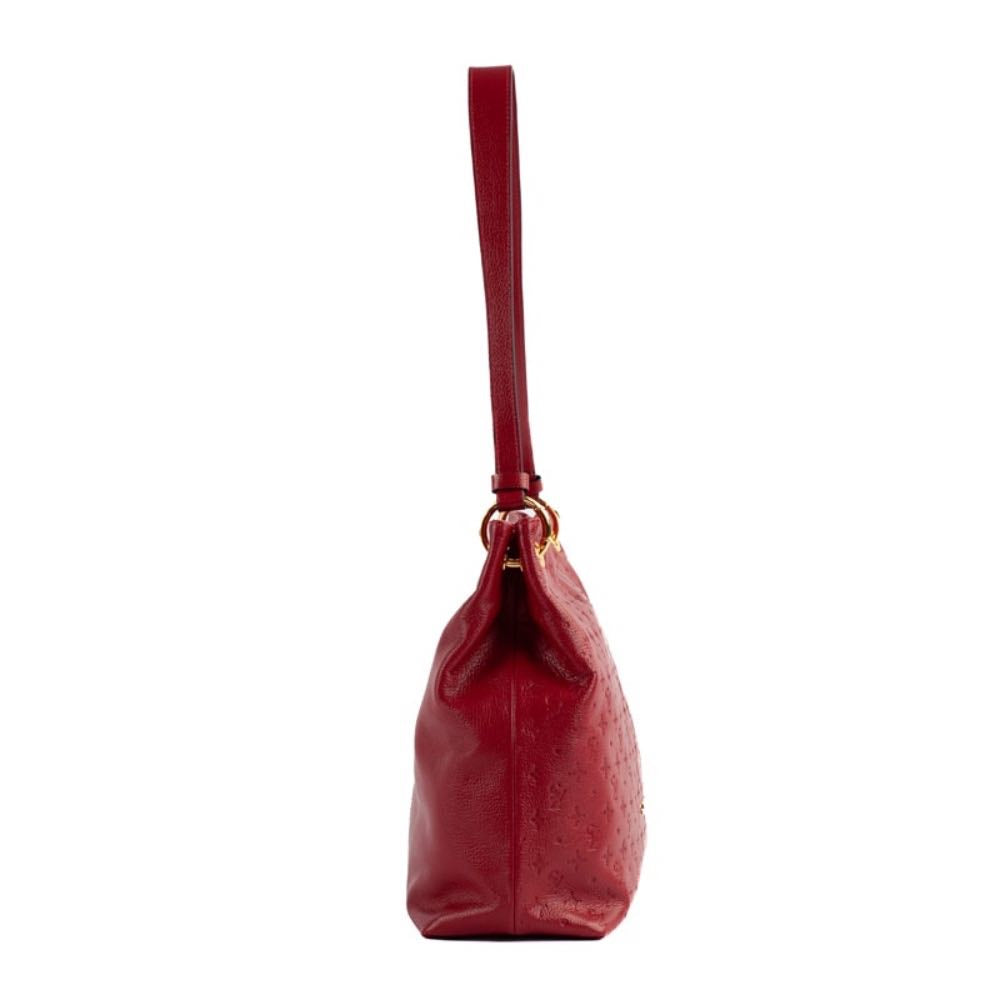 Bolsa Hobo Grande de Couro Monograma Cavezzale Carmim 105142