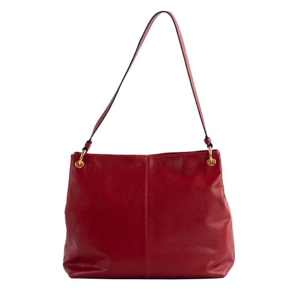 Bolsa Hobo Grande de Couro Monograma Cavezzale Carmim 105142