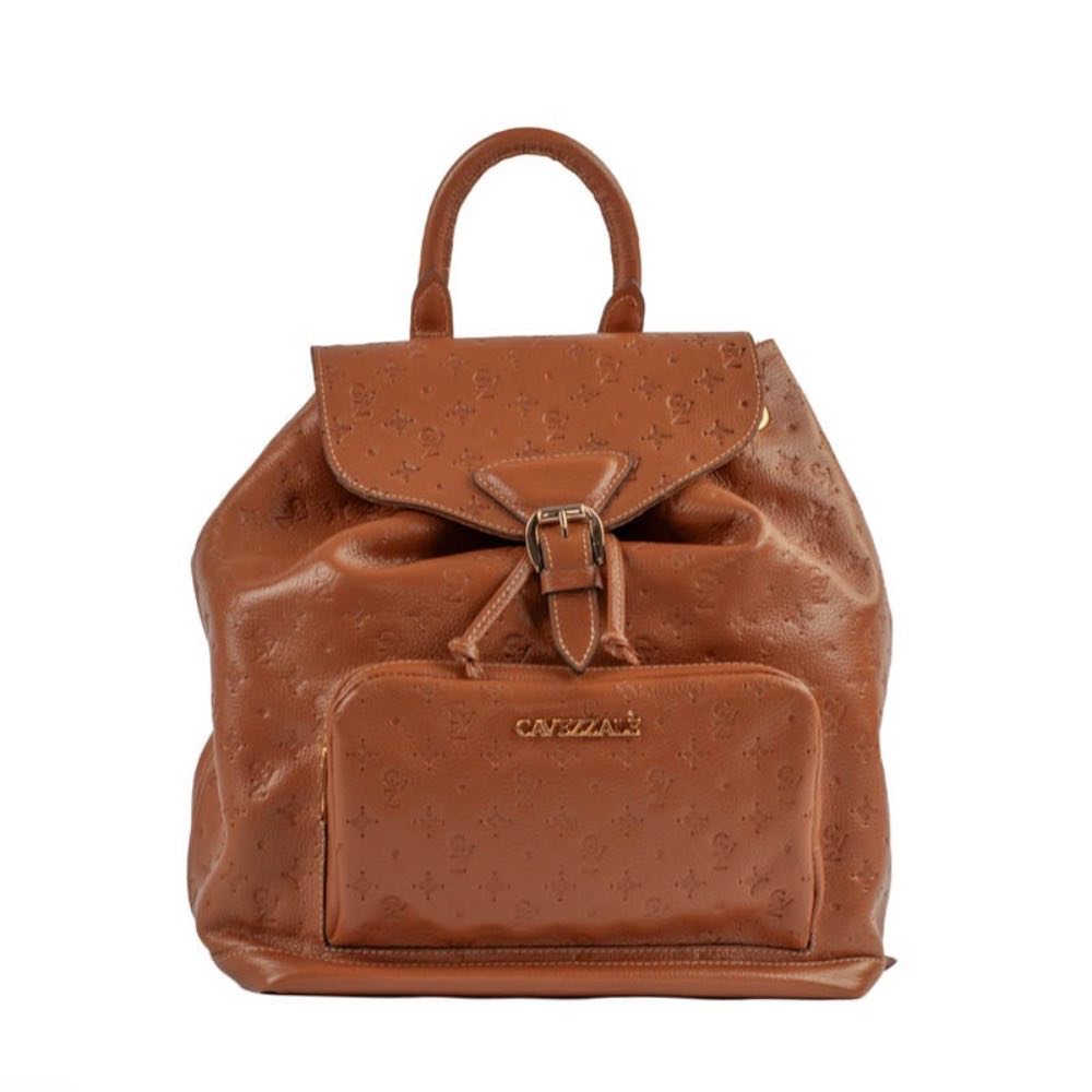 Mochila de Couro Floter Cavezzale Monograma Camel 105146