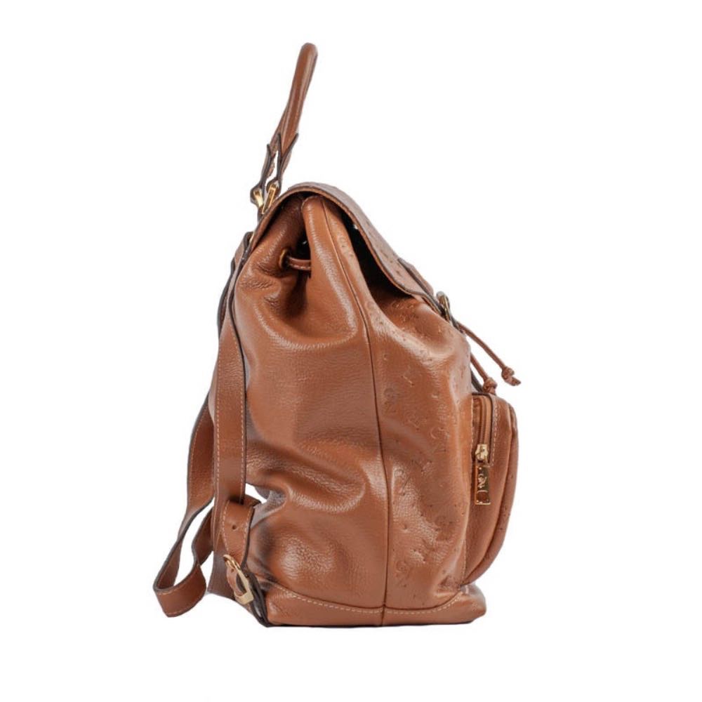 Mochila de Couro Floter Cavezzale Monograma Camel 105146