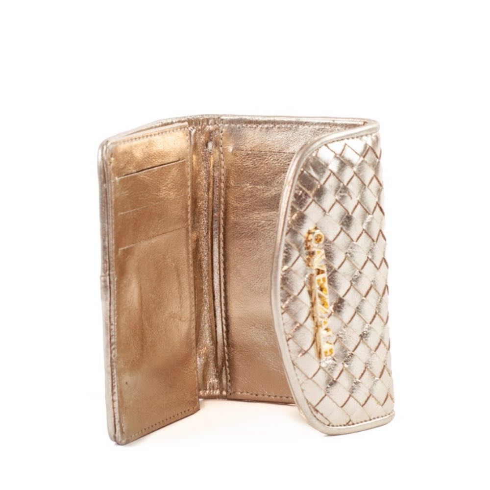Carteira Feminina de Couro Metalizado Cavezzale Ouro Light 105279
