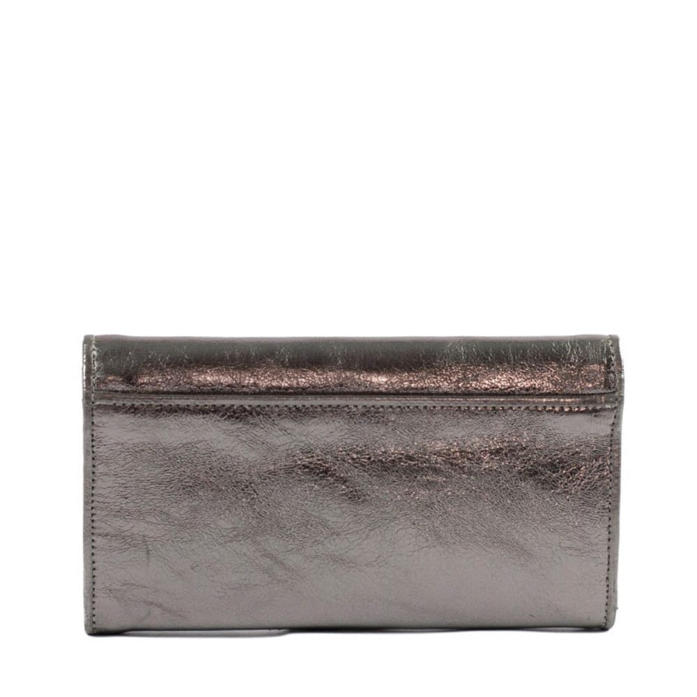 Carteira Feminina de Couro Metalizado Cavezzale Inox 105280