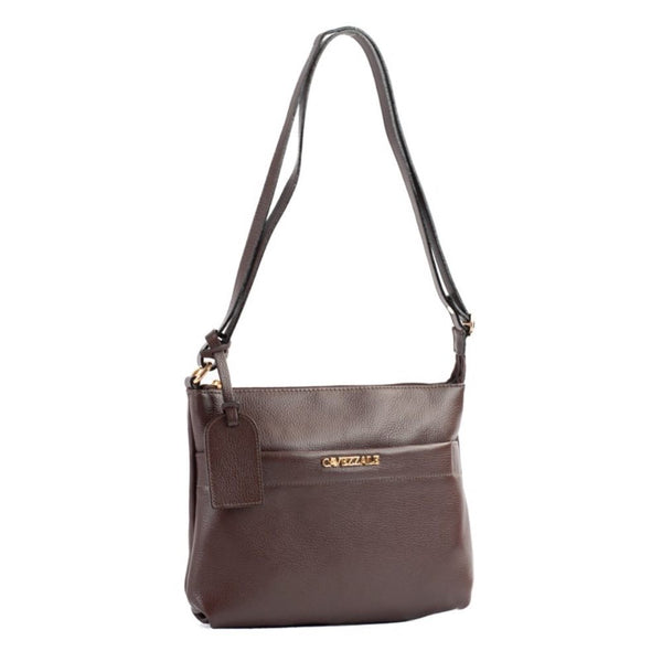 Bolsa Tiracolo Média de Couro Floter Cavezzale Chocolate 105308