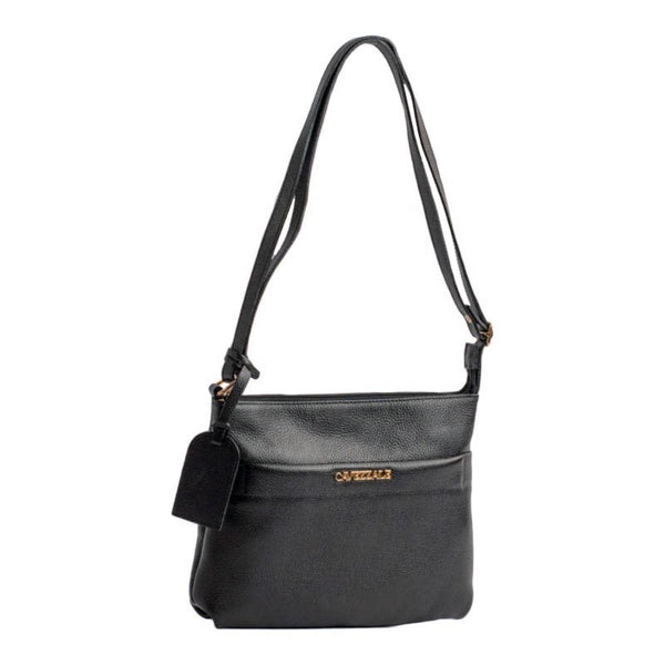 Bolsa Tiracolo Média de Couro Floter Cavezzale Preto 105308