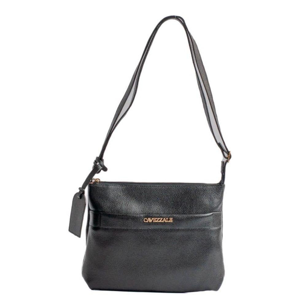 Bolsa Tiracolo Média de Couro Floter Cavezzale Preto 105308