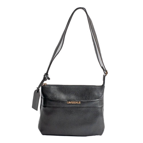 Bolsa Tiracolo Média de Couro Floter Cavezzale Preto 105308