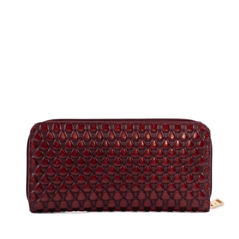 Carteira Feminina de Couro Drops/Danúbio Cavezzale Burgundy 105289