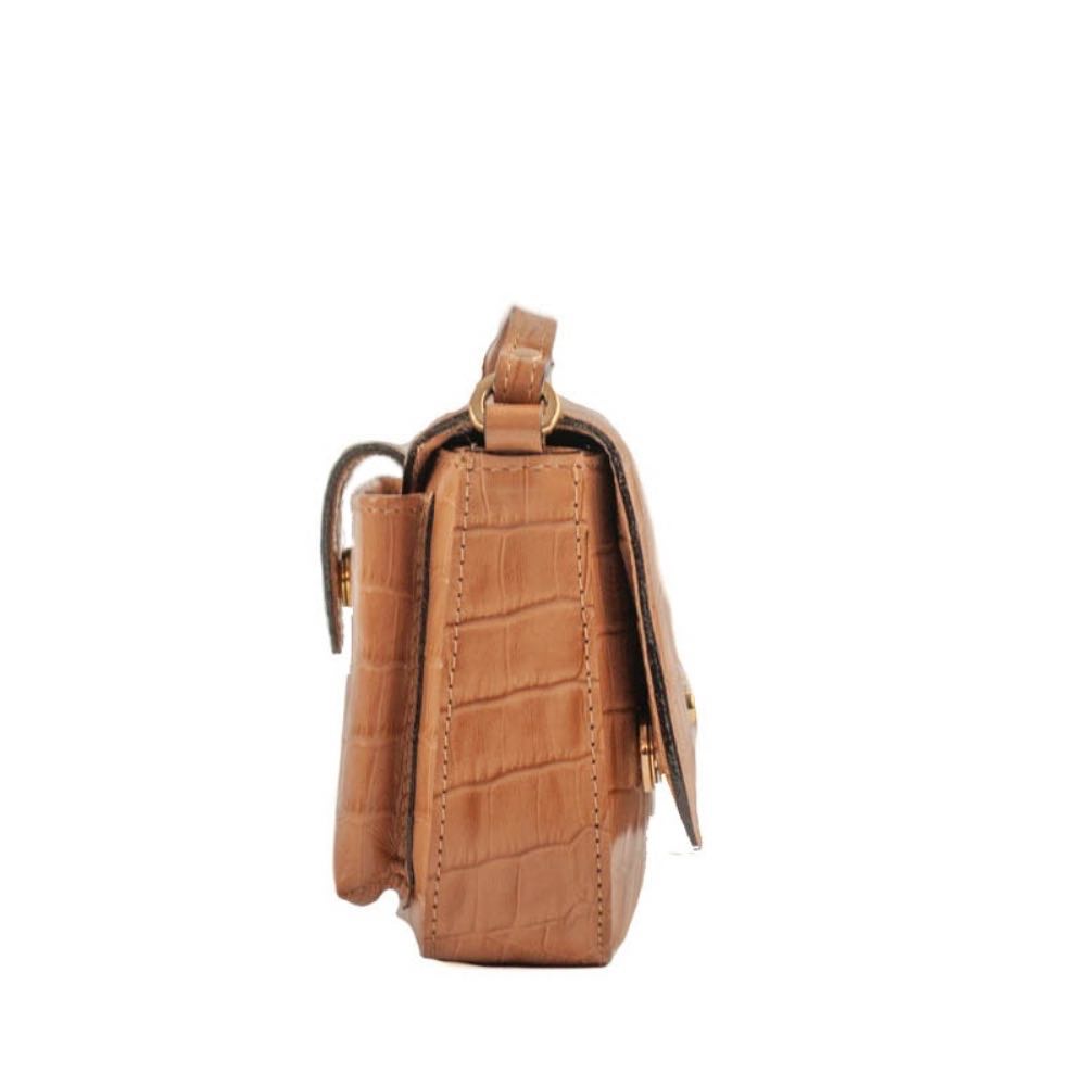 Bolsa de Couro Cavezzale Croco Caramelo 105291