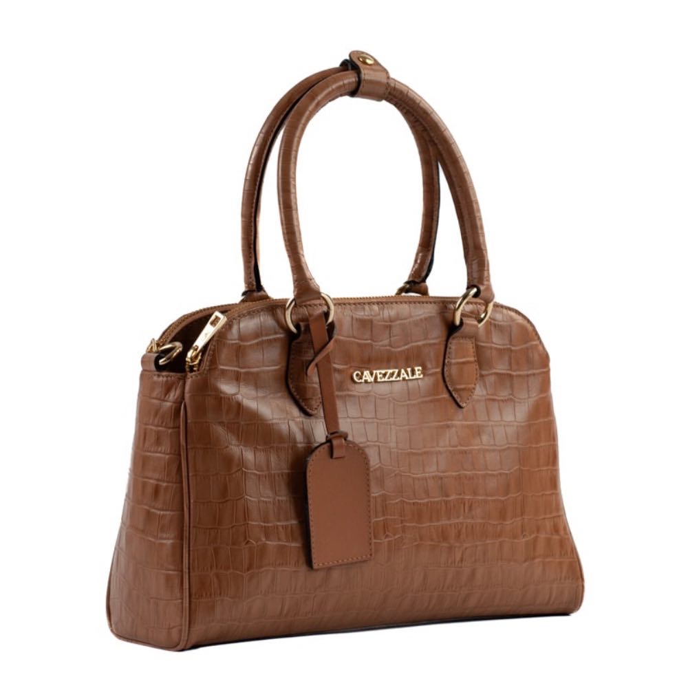 Bolsa de Couro Cavezzale Croco Caramelo 105292