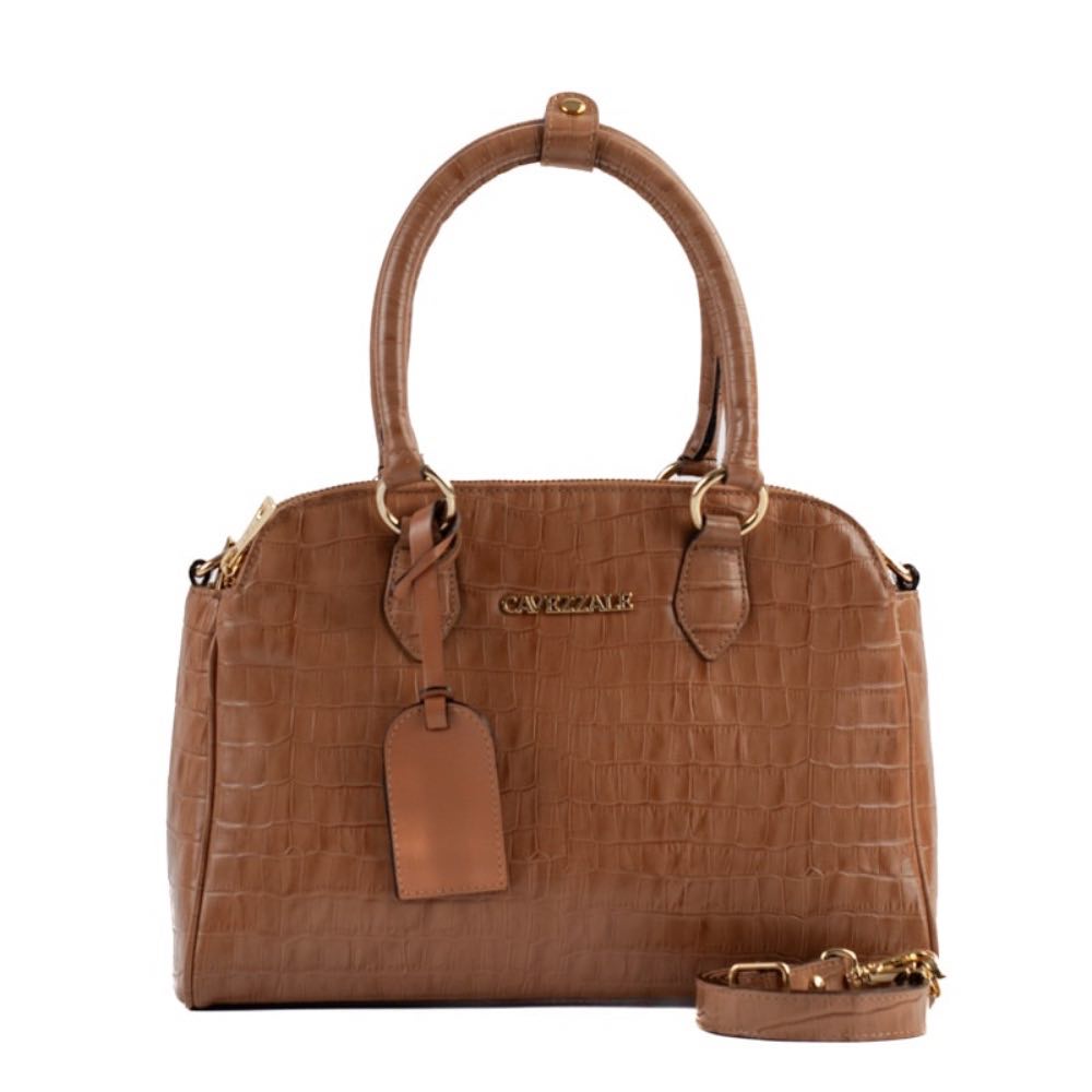 Bolsa de Couro Cavezzale Croco Caramelo 105292