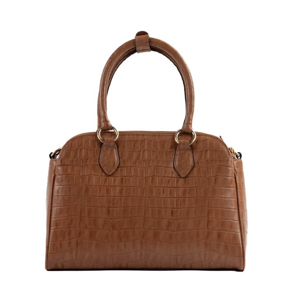 Bolsa de Couro Cavezzale Croco Caramelo 105292