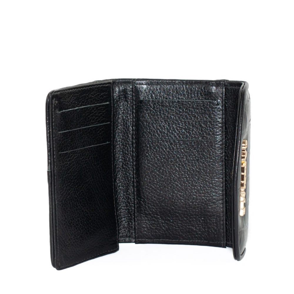 Carteira Feminina de Couro Cavezzale Croco Preto 105294