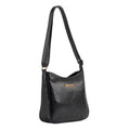 Bolsa Hobo Média de Couro Floater Cavezzale Preto 105316