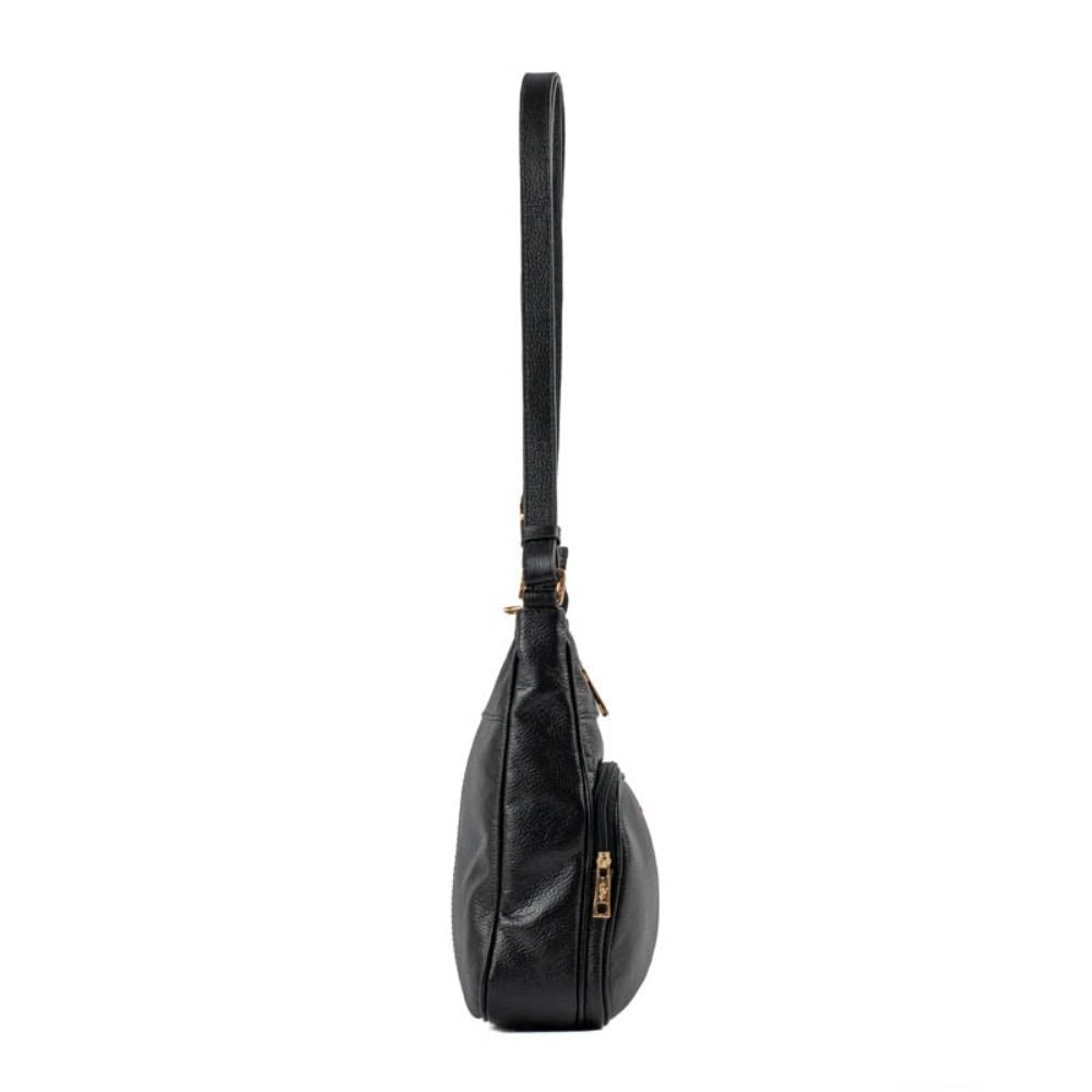 Bolsa Tiracolo Média de Couro Soft Cavezzale Preto 105323