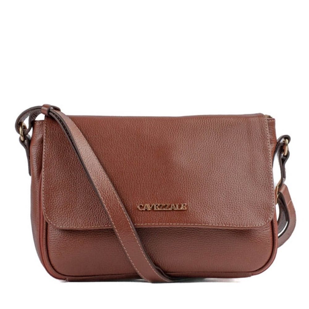 Bolsa de Couro Feminina Roma Cavezzale Camel 102239