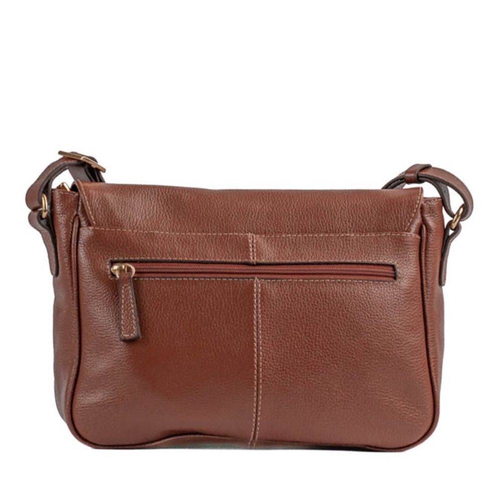 Bolsa de Couro Feminina Roma Cavezzale Camel 102239