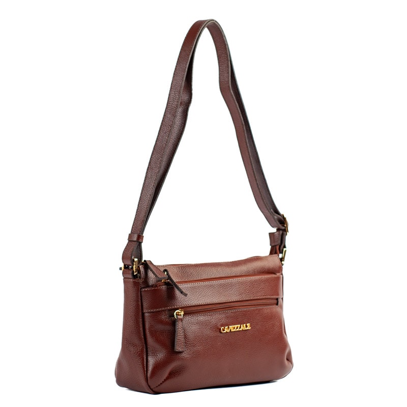 Bolsa Tiracolo Média de Couro Cavezzale Pinhão 102241