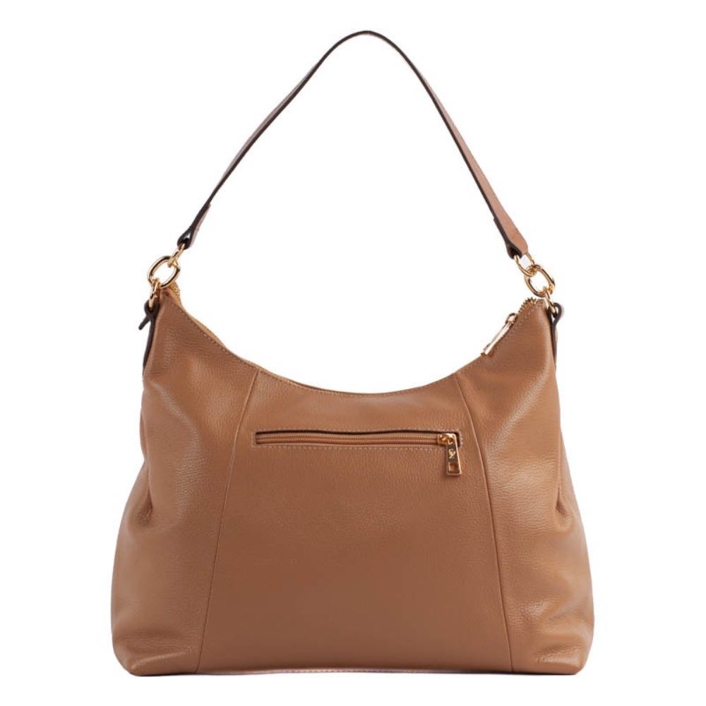 Bolsa Hobo Grande de Couro Soft Cavezzale Caramelo 105330