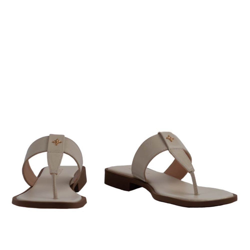 Sandália de Couro Cavezzale Off White 105417