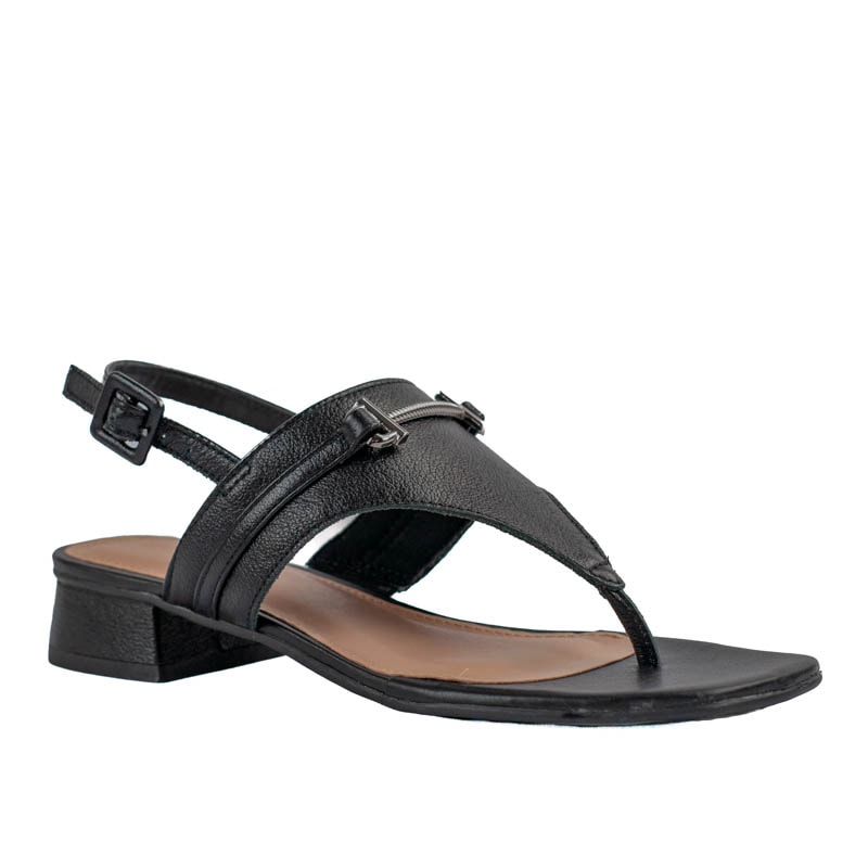 Sandália de Couro Cavezzale Preto 105422