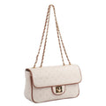 Bolsa Tiracolo de Couro Monograma Pequena Cavezzale Off White/Canyon 105483