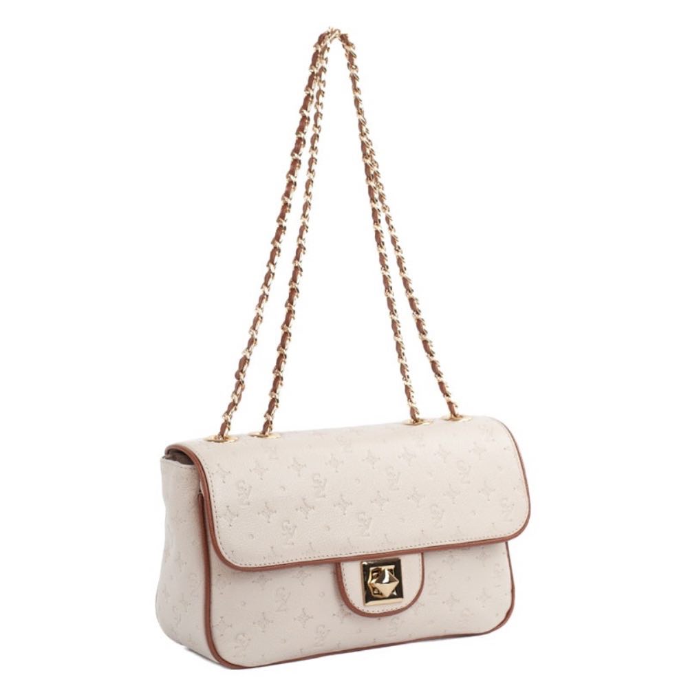 Bolsa de Couro Cavezzale Floter Monograma Off White/Canyon 105483