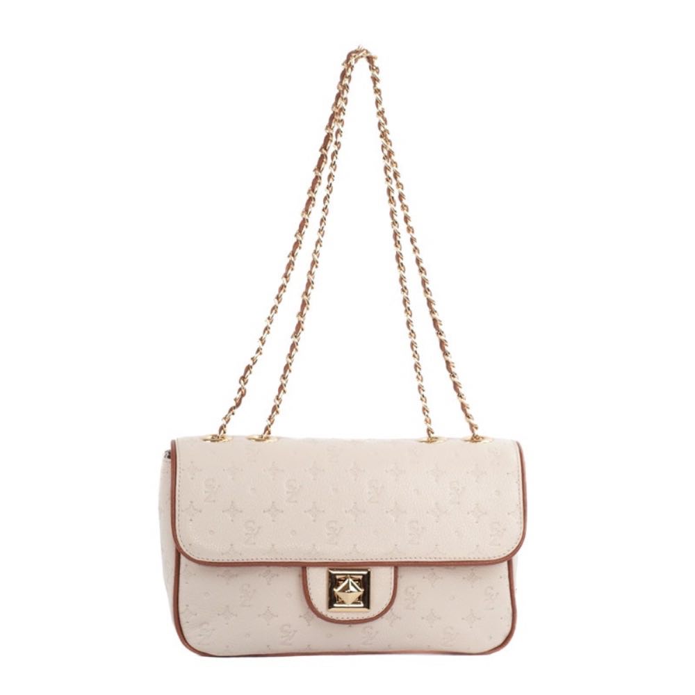 Bolsa de Couro Cavezzale Floter Monograma Off White/Canyon 105483