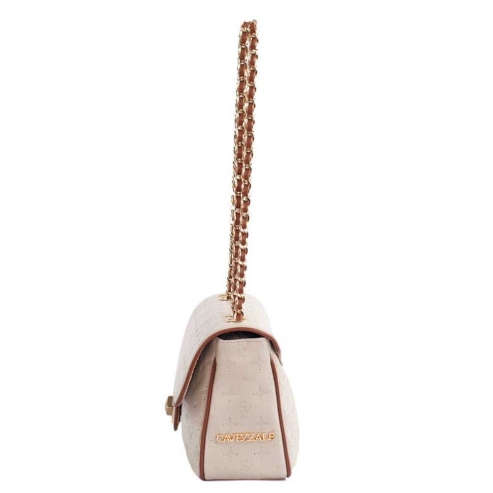 Bolsa de Couro Cavezzale Floter Monograma Off White/Canyon 105483