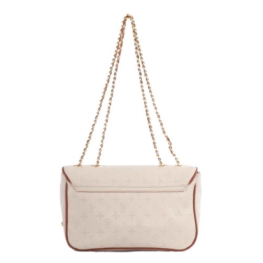 Bolsa Tiracolo de Couro Monograma Pequena Cavezzale Off White/Canyon 105483