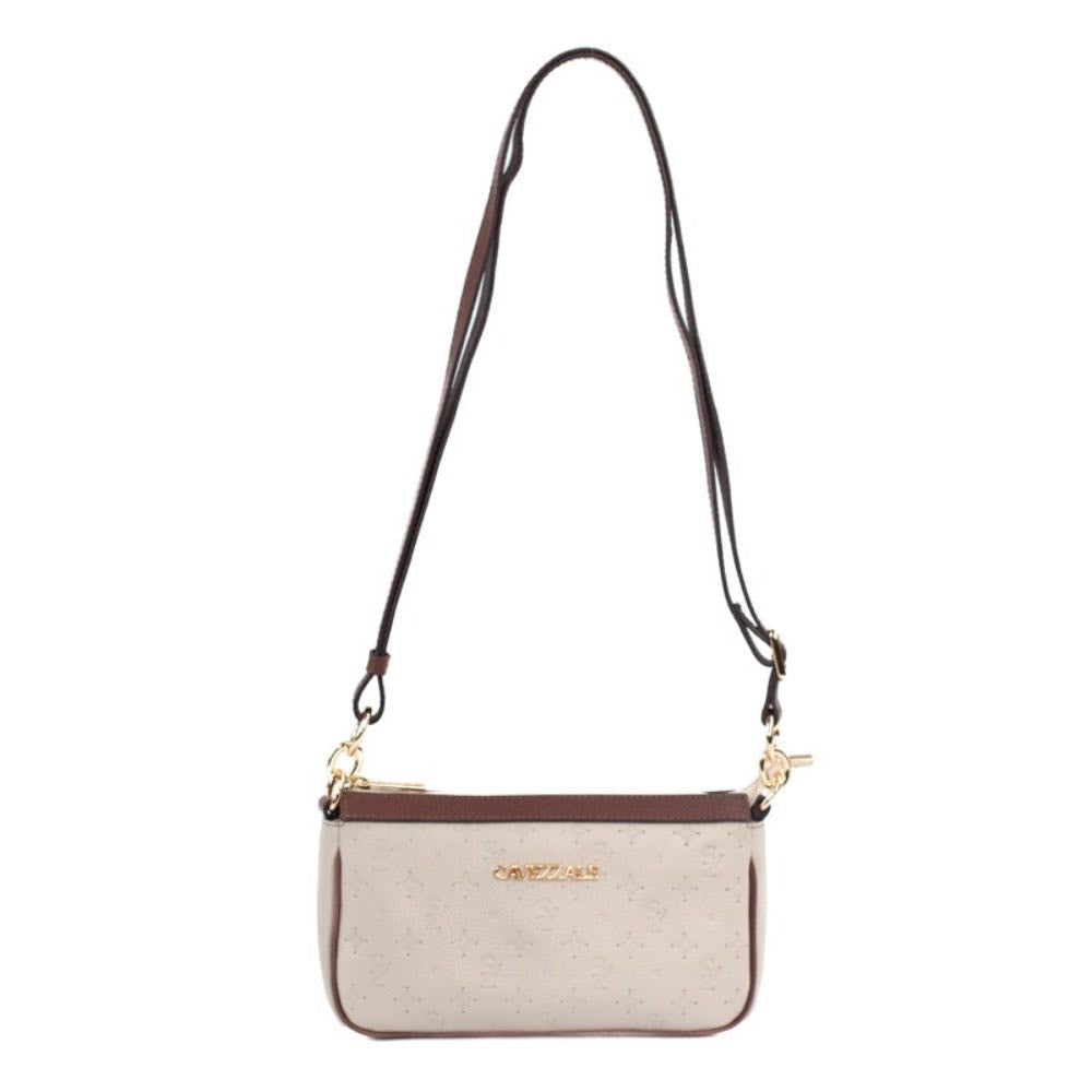Bolsa Tiracolo de Couro Monograma Pequena Cavezzale Chantilly/Whisky 105485