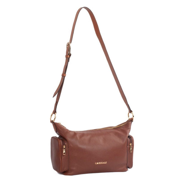 Bolsa Tiracolo Grande de Couro Cavezzale Conhaque/Canyon 105487
