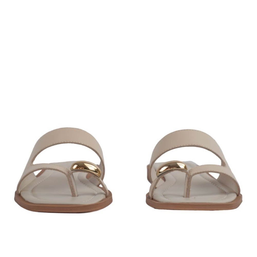 Sandália de Couro Atanado Cavezzale Off White 105407