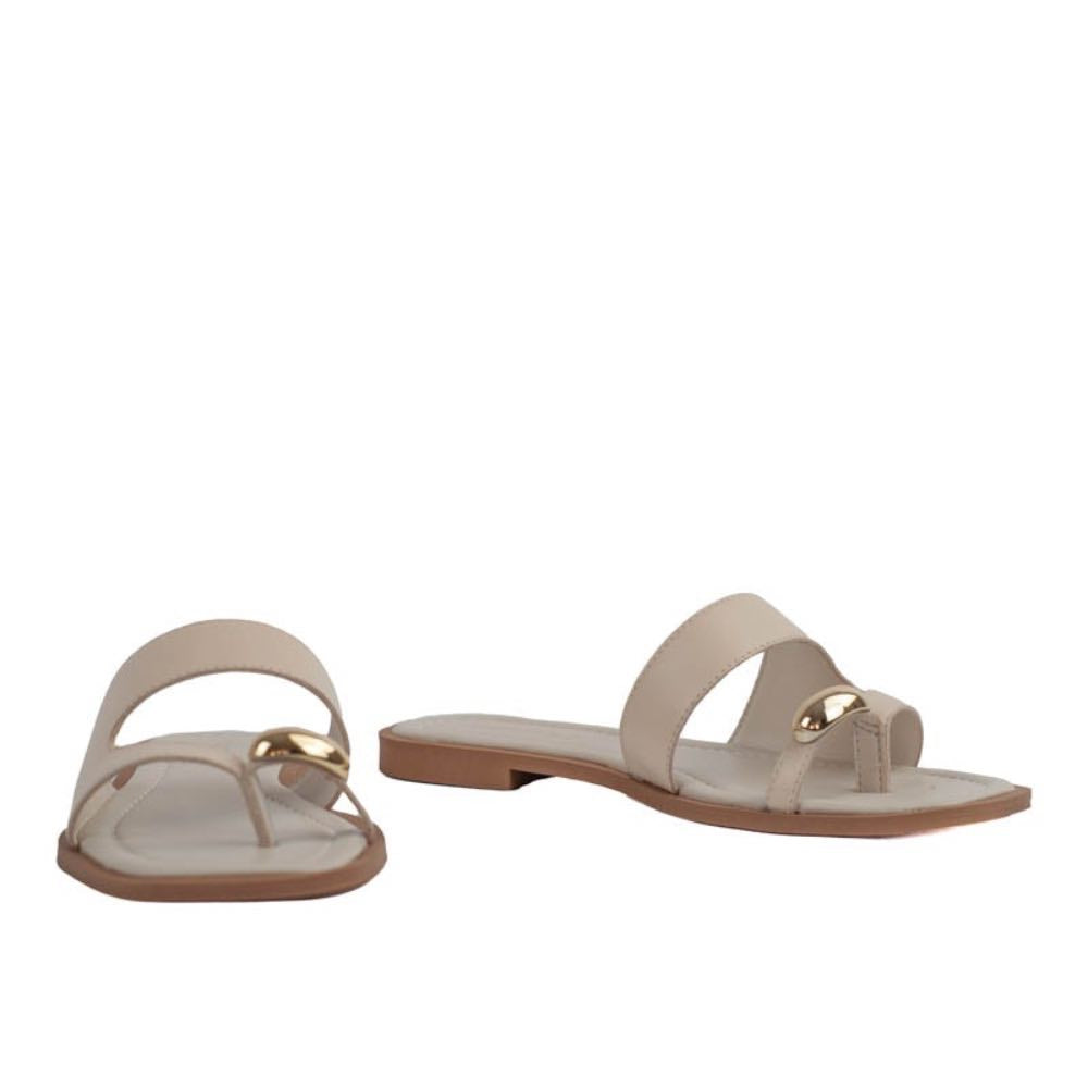 Sandália de Couro Atanado Cavezzale Off White 105407
