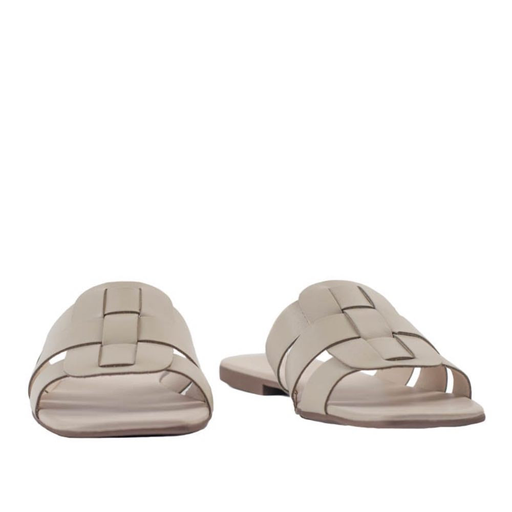Sandália de Couro Atanado Metal Cavezzale Off White 105408