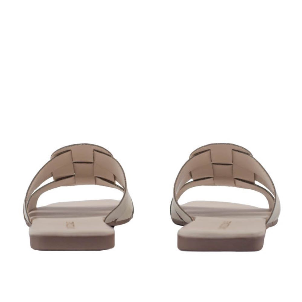 Sandália de Couro Atanado Metal Cavezzale Off White 105408