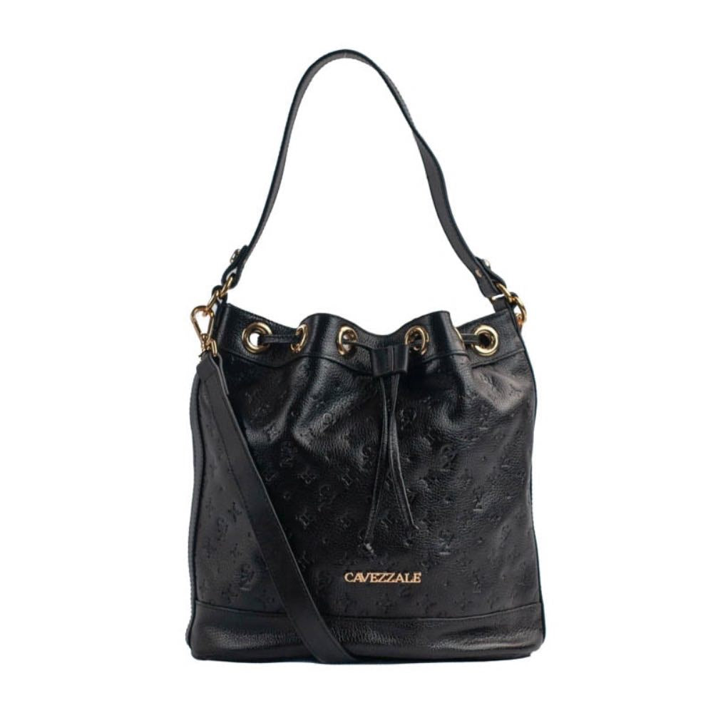 Bolsa Bucket Média Couro Monograma Cavezzale Preto 105045