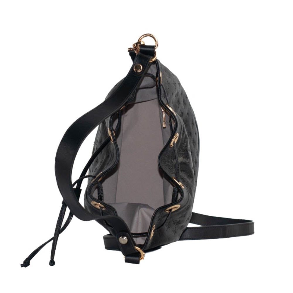 Bolsa Bucket Média Couro Monograma Cavezzale Preto 105045