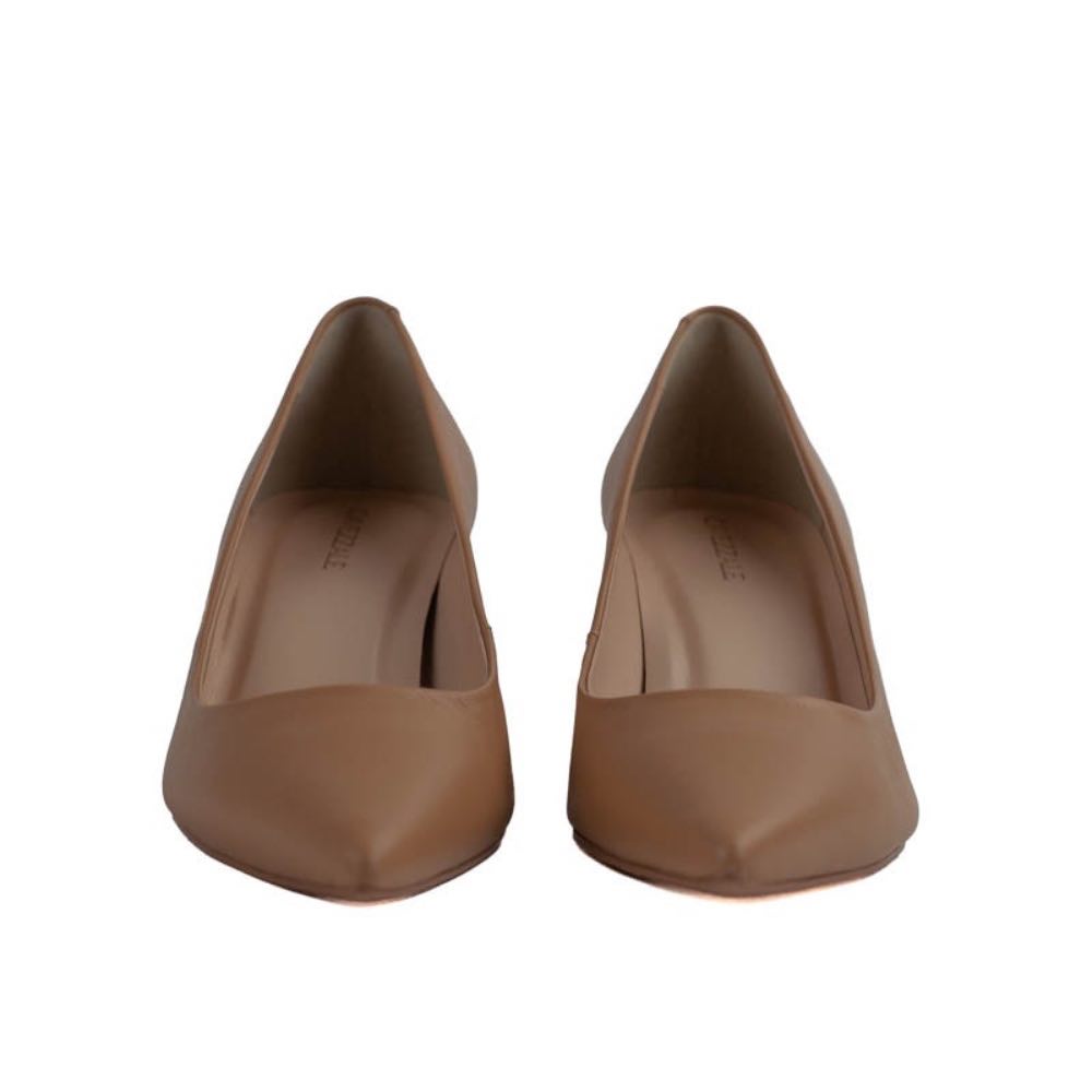 Scarpin de Couro Bristol Cavezzale Macadâmia 105397