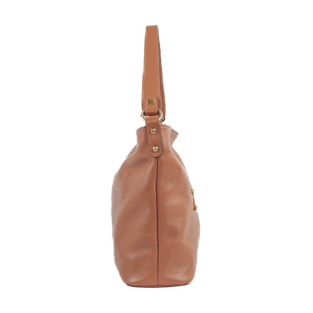 Bolsa Hobo Grande de Couro Floter Cavezzale Caramelo 105558