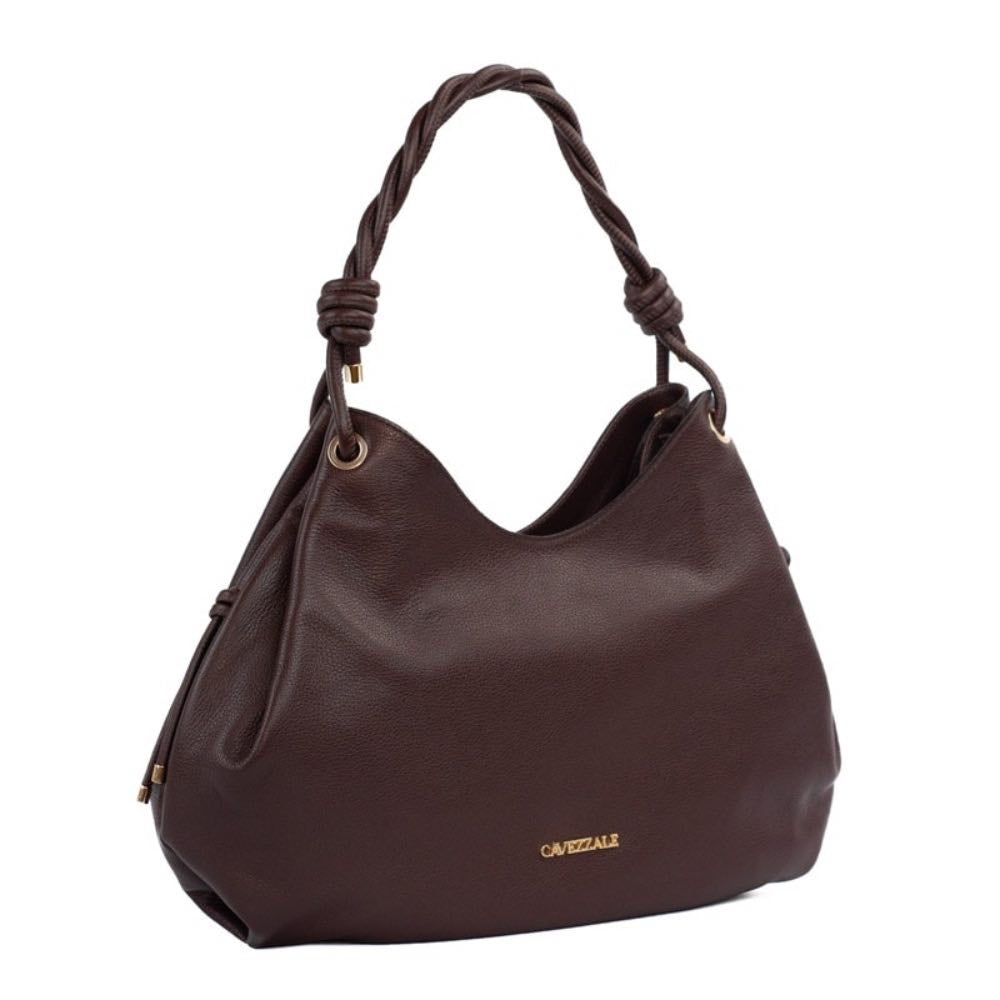 Bolsa Hobo Grande de Couro Floter Cavezzale Marrom 105560