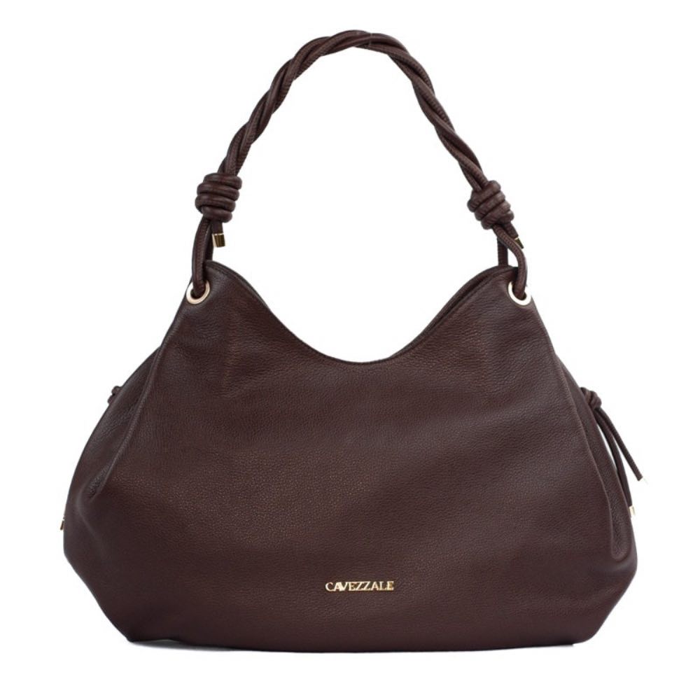 Bolsa Hobo Grande de Couro Floter Cavezzale Marrom 105560