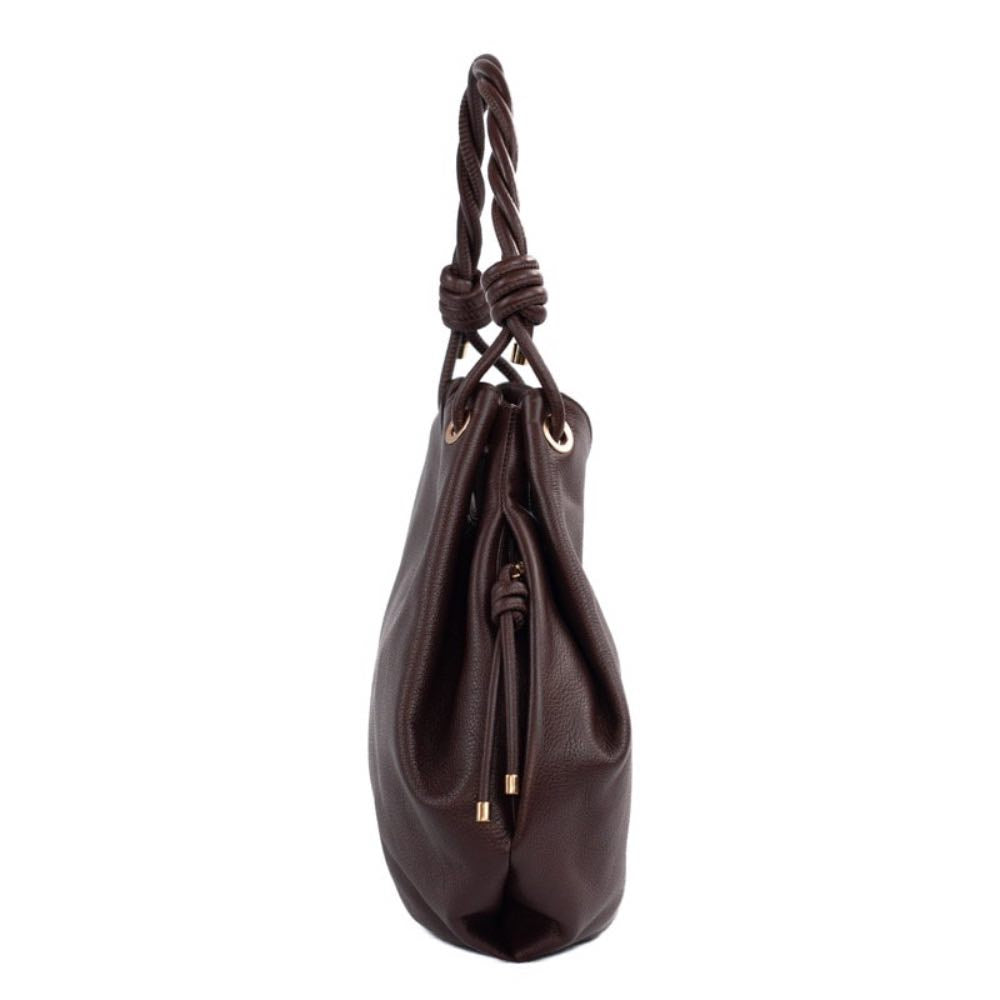 Bolsa Hobo Grande de Couro Floter Cavezzale Marrom 105560