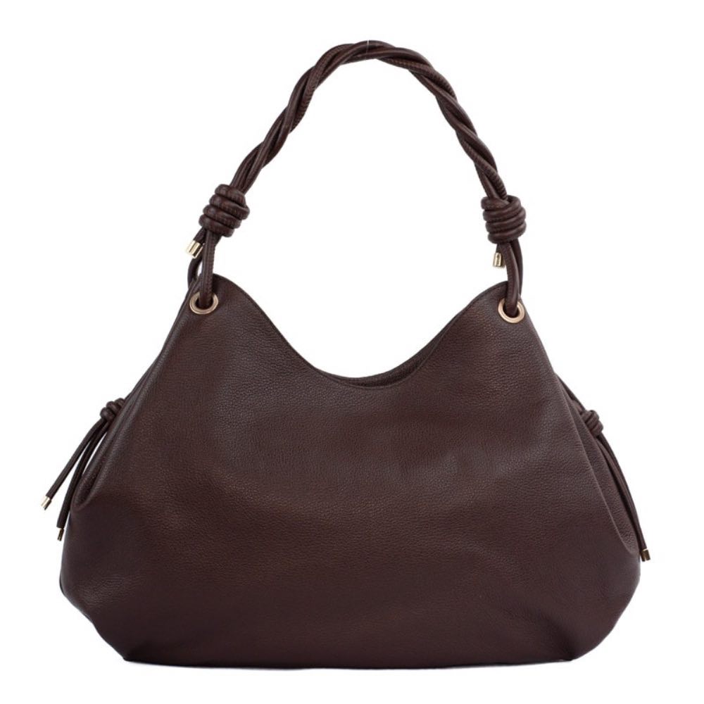 Bolsa Hobo Grande de Couro Floter Cavezzale Marrom 105560