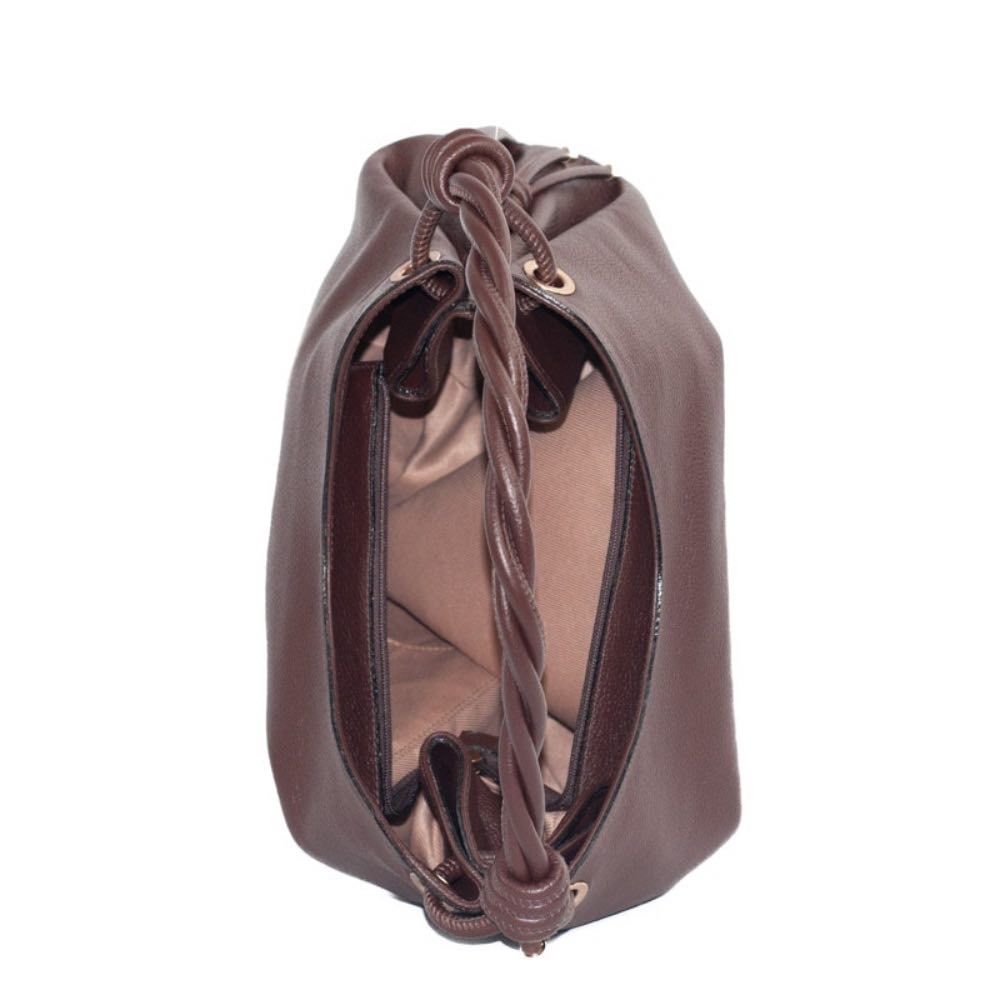Bolsa Hobo Grande de Couro Floter Cavezzale Marrom 105560