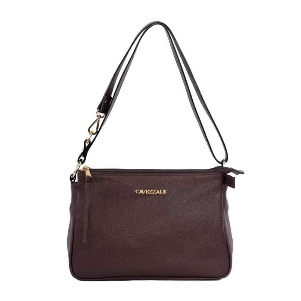 Bolsa Média Tiracolo de Couro Floter Cavezzale Marrom 105562