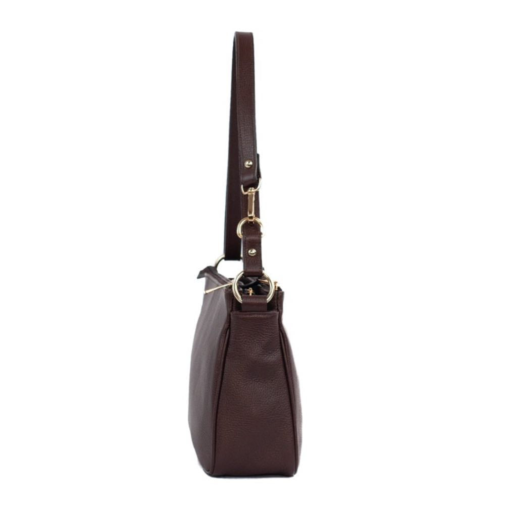Bolsa Média Tiracolo de Couro Floter Cavezzale Marrom 105562