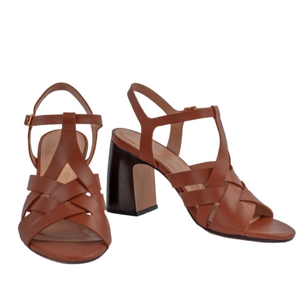 Sandália de Couro Napa Cavezzale Wood 105508