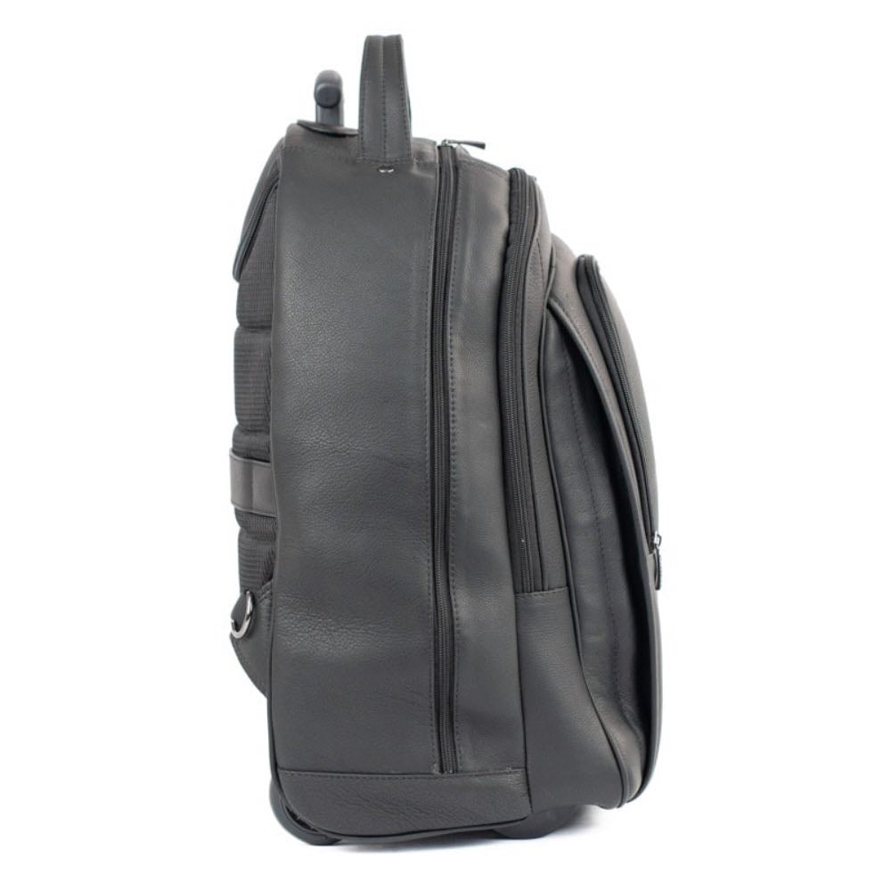 Mochila c/ Rodas de Couro Búfalo Cavezzale Preto/Marinho 105474
