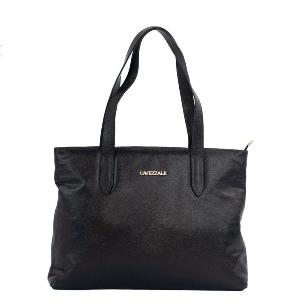 Shopping Bag Grande de Couro Floater Cavezzale Preto 105488